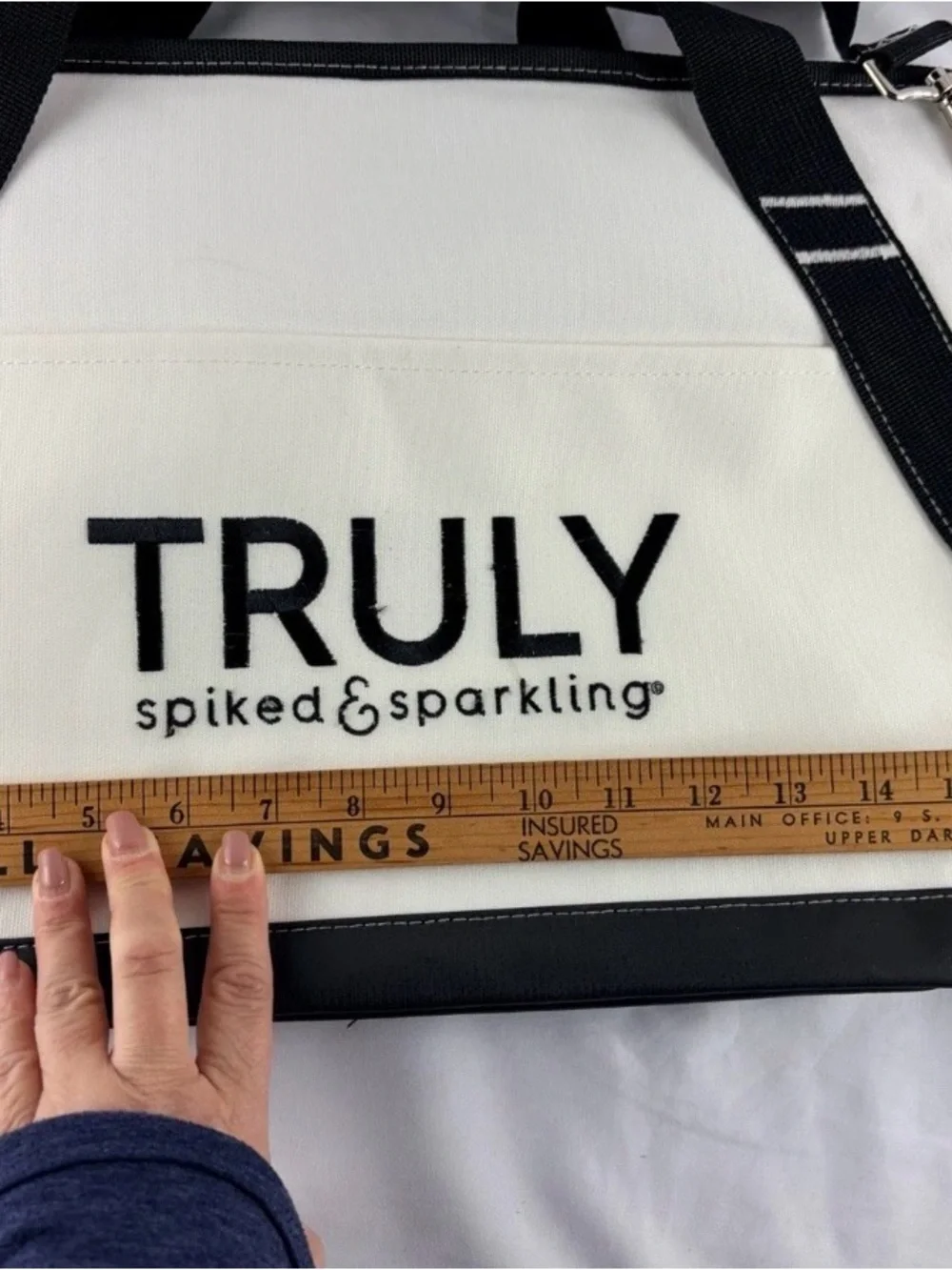 TRULY Black and White Branded Canvas Tote